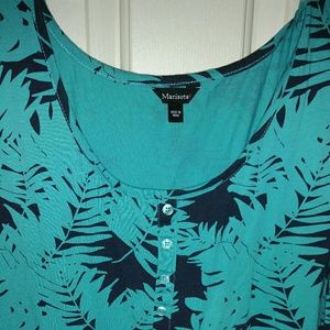 Navy Blue & Turquoise Sun Dress